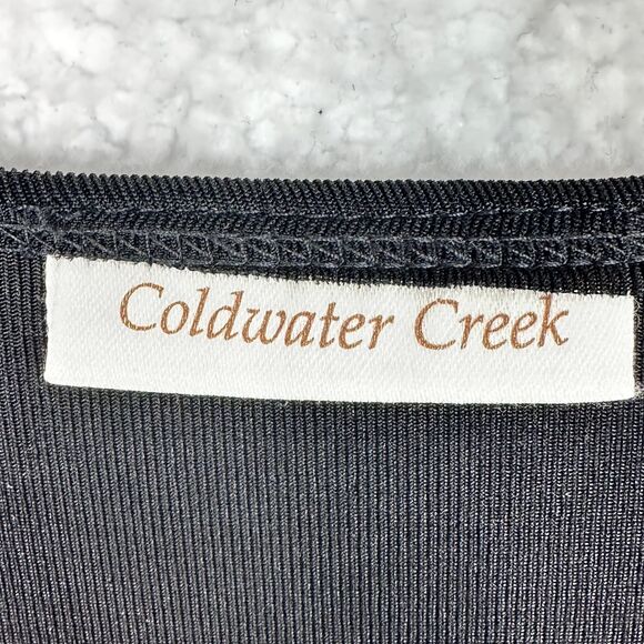 Coldwater Creek Travallure Duet Top 1X Black Long Sleeve Knit Layered Look NWT‎ - Picture 4 of 11